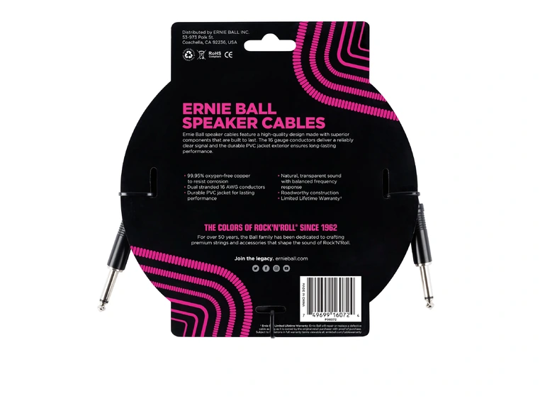 Ernie Ball EB-6072 Superior speaker cable, 1,8 meter 