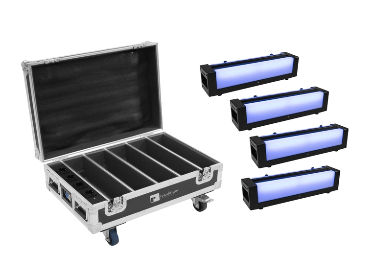 Eurolite Set 4x AKKU Bar-6 & Flightcase with charging function 