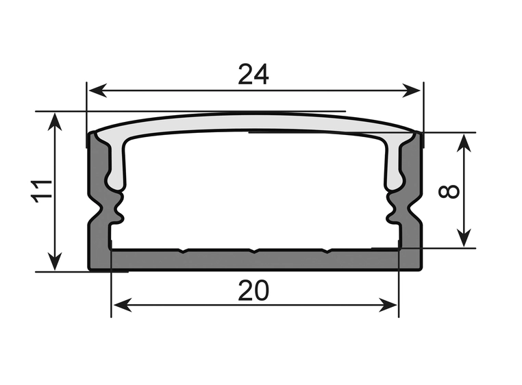 Eurolite U-profile 20mm for LED Strip silver 2m 