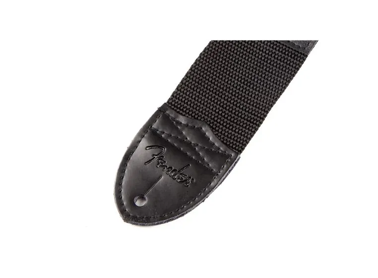 Fender 2" Black Poly Strap w/ White Fender Logo 