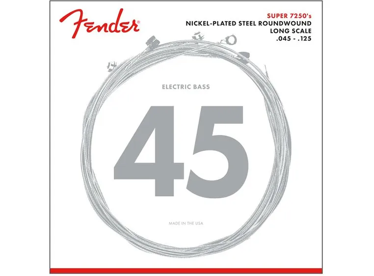 Fender 7250-5M forniklet stål 5-str (045-125) lang skalal. 