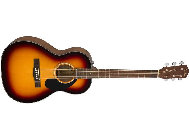 Fender CP-60S parlor gitar 3-fargers sunburst, gripebrett i valnøtt 