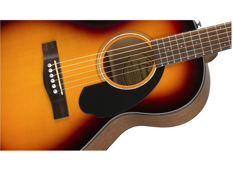 Fender CP-60S parlor gitar 3-fargers sunburst, gripebrett i valnøtt