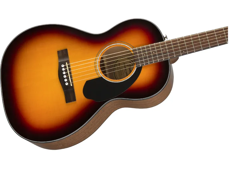 Fender CP-60S parlor gitar 3-fargers sunburst, gripebrett i valnøtt 