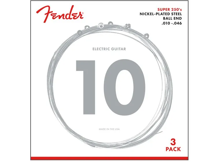 Fender Super 250R NPS Ball End Strings (010-046 Gauges) 3-Pack 