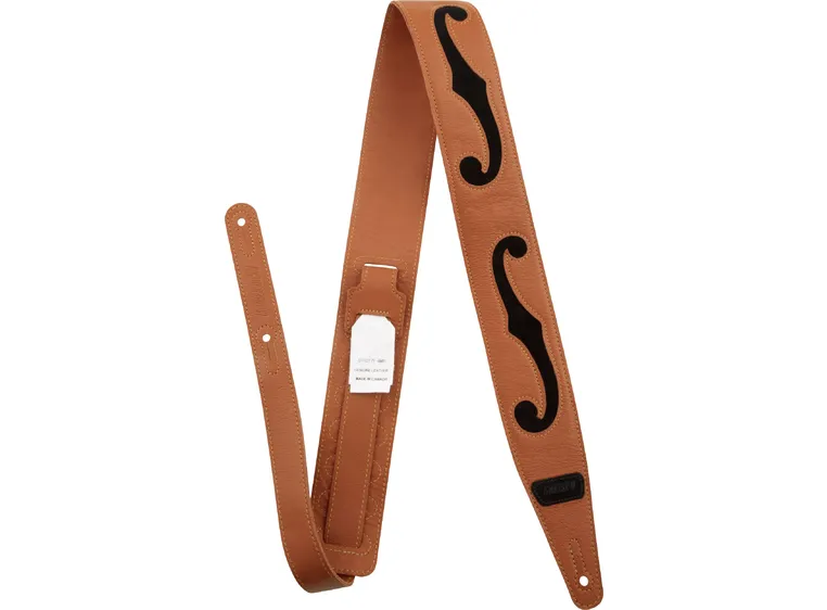 Gretsch F-Holes lærreim oransje og svart 3" 