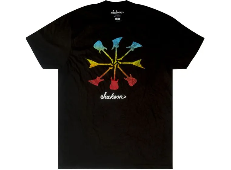 Jackson Guitar Shapes T-Shirt, Black Size: S 