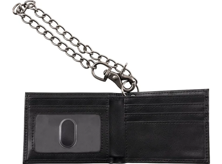 Jackson Ltd Edition Leather Wallet with Chain, Black 