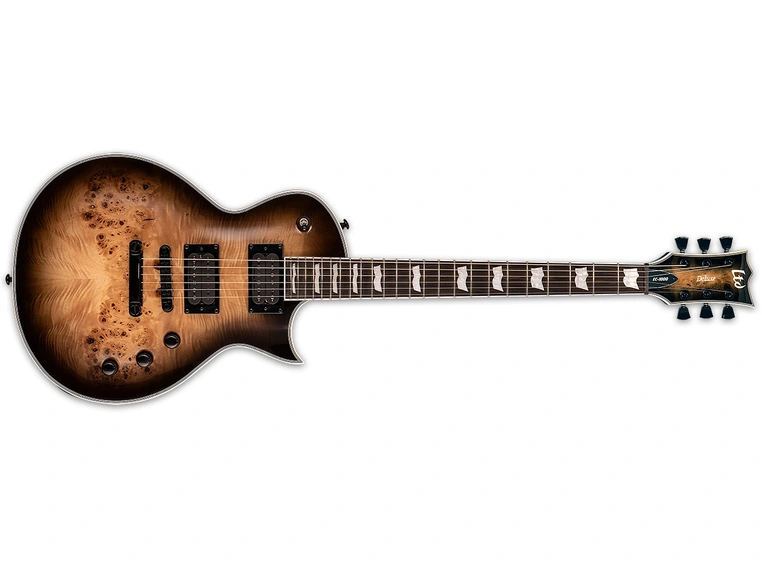 LTD EC-1000 Black Natural Burst Burled Poplar 