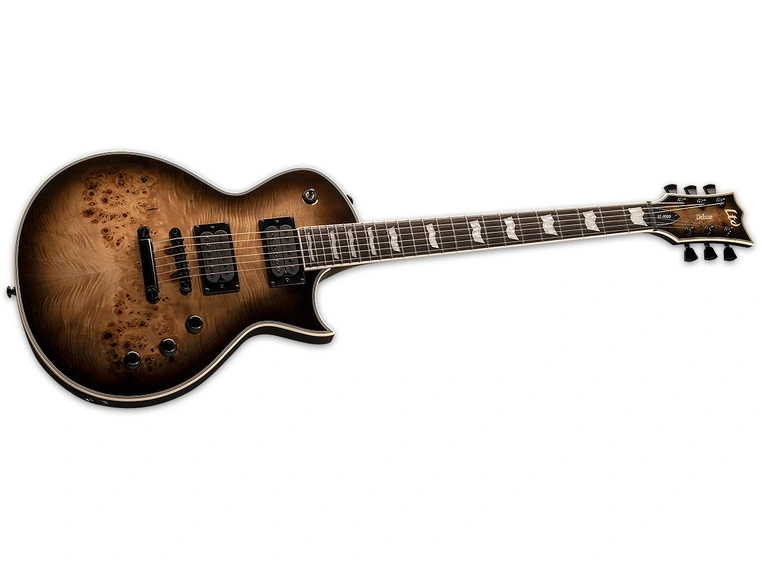 LTD EC-1000 Black Natural Burst Burled Poplar 