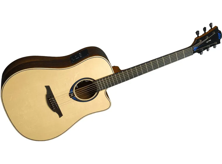 Lag Guitars GLH THV30DCE Hyvibe, cutaway, glossy, case 