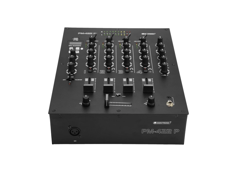 Omnitronic PM-422P 4-Channel DJ Mixer with Bluetooth & USB Player 