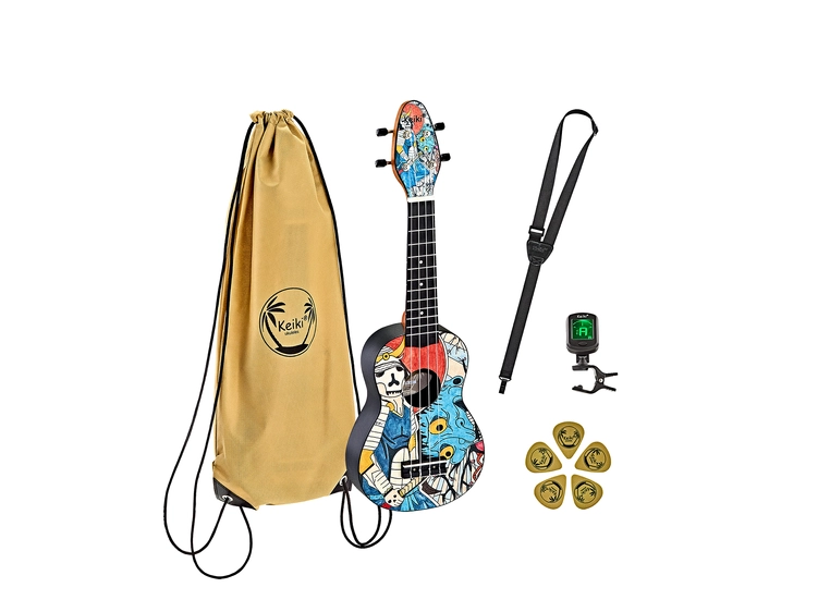 Ortega K2-SR Keiki Soprano ukulele-pack Samurai 