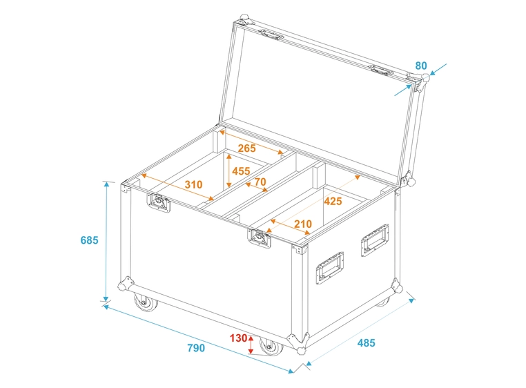 Roadinger Flightcase 2x TMH-XB-280 