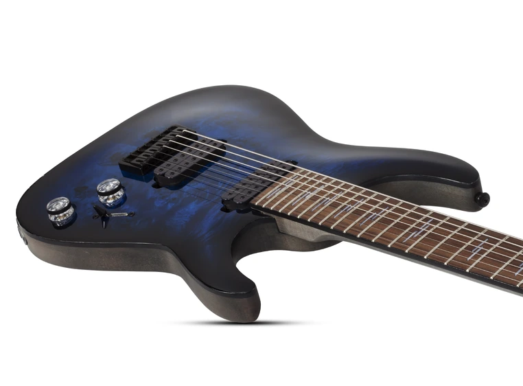Schecter Omen Elite-7 (STBB) See-Thru Blue Burst 