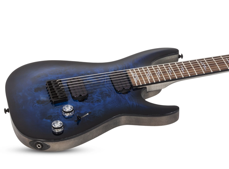 Schecter Omen Elite-7 (STBB) See-Thru Blue Burst 