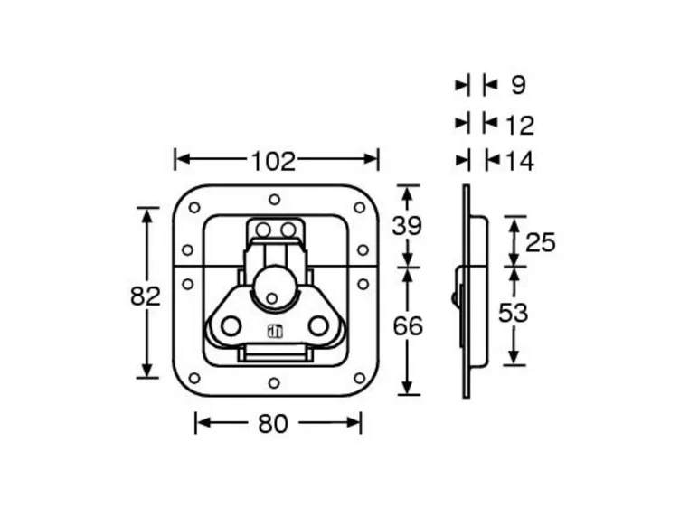 Adam Hall Hardware 17291 S - Butterfly Latch medium with Spr 