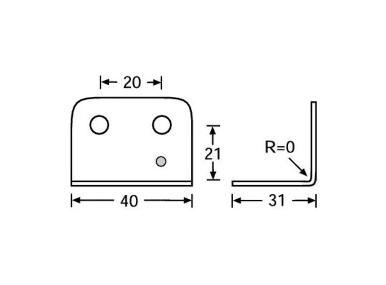 Adam Hall Hardware 40431 - Corner Brace 40 x 31 