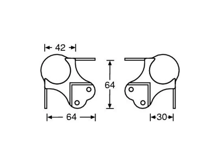 Adam Hall Hardware 41076 - Ball Corner large three-leg crank 