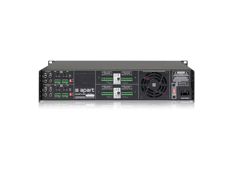 Apart Forsterker, KlasseD 4x120W@100V eller @4Ohm, 2U, 19" 