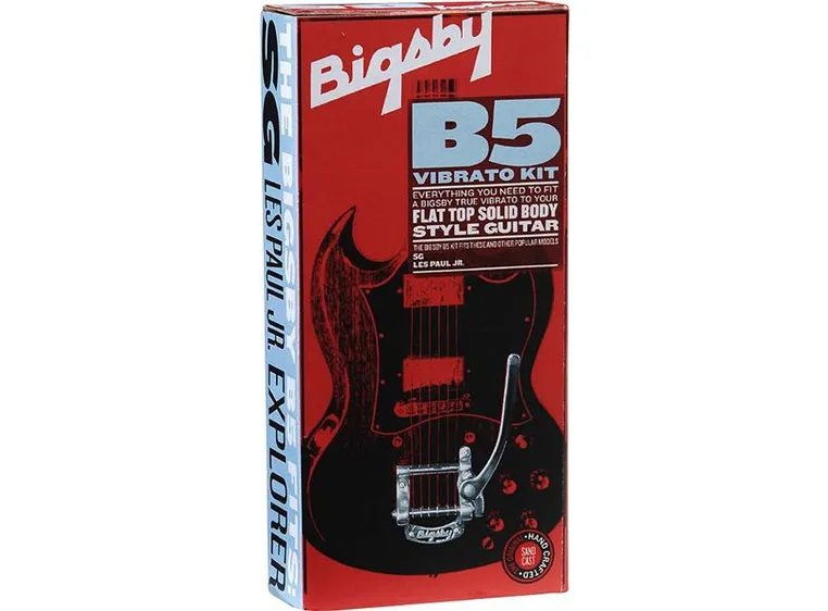 Bigsby B5 flat topp solidbody-stil vibrato monteringssett, krom 