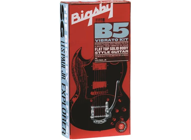 Bigsby B5 flat topp solidbody-stil vibrato monteringssett, krom 