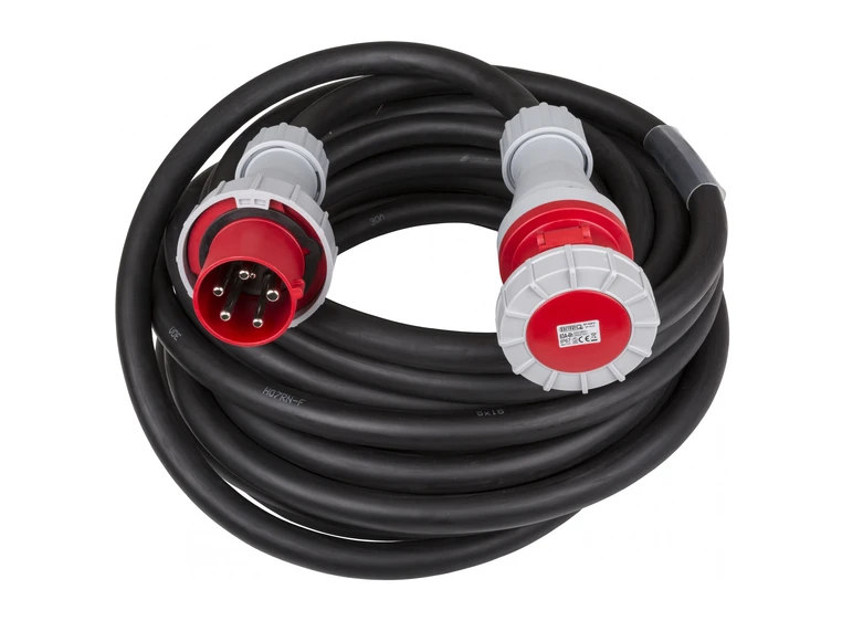 Briteq kabel, 63A/400V 20 meter. Med krymp for merking 