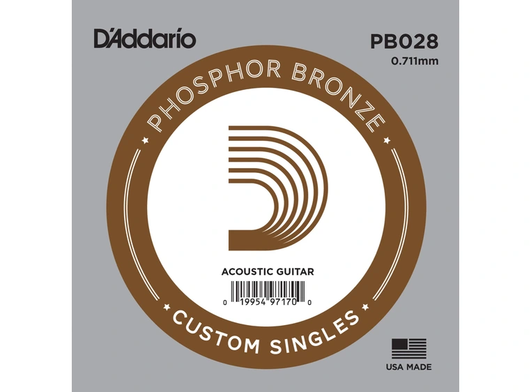 D'Addario PB028 Gitarstreng Phosphor Bronze Wound 028 