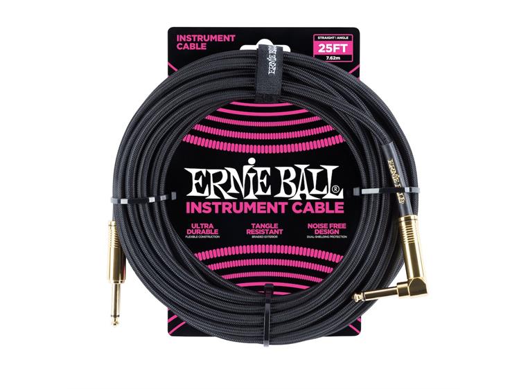 Ernie Ball EB-6058 Instrumentkabel 7.5m Sort