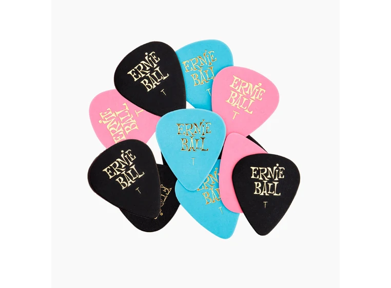 Ernie Ball EB-9176 Cellulose Picks Thin Assorterte farger, plekter 12-pakning 