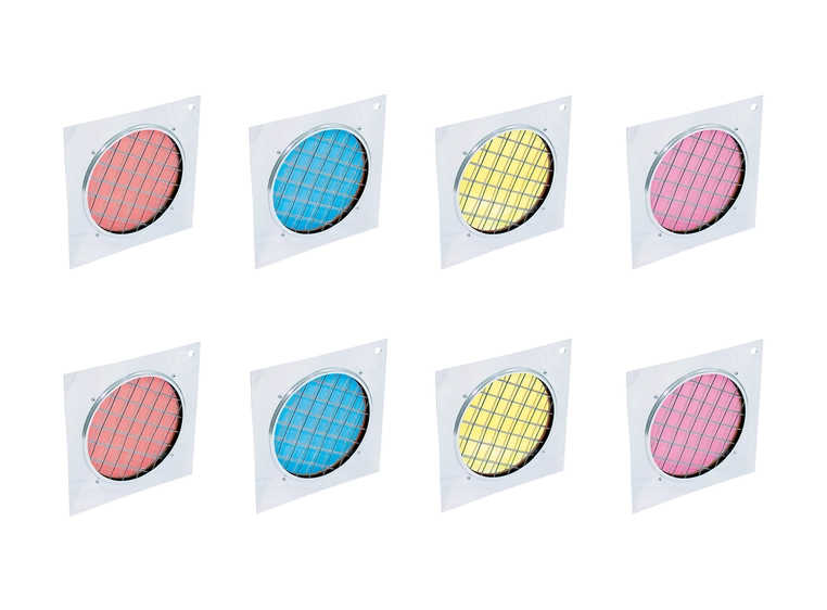 Eurolite Set 8x Dichroic filter, silver frame PAR-56, assorted 