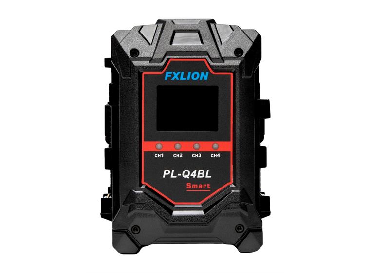 FXLION PL-Q4BL quad V-Lock hurtiglader 4 x 16.8V, 4A. Med Oled display