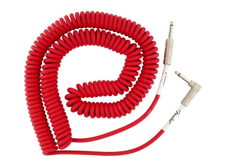 Fender 30' Original Series Coil Cable Straight-Angle, Fiesta Red, 9m