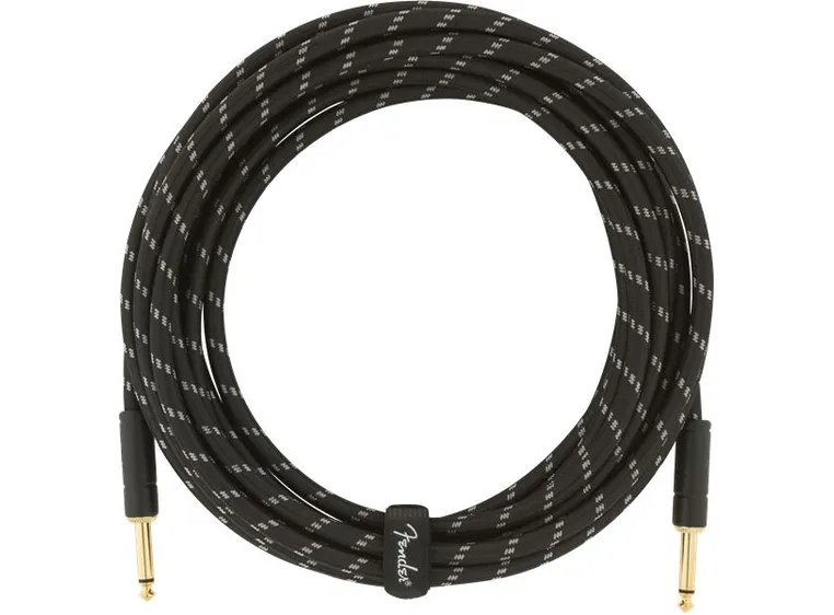 Fender Deluxe Series Instrument Cable Straight/Straight, 18.6', Black Tweed 