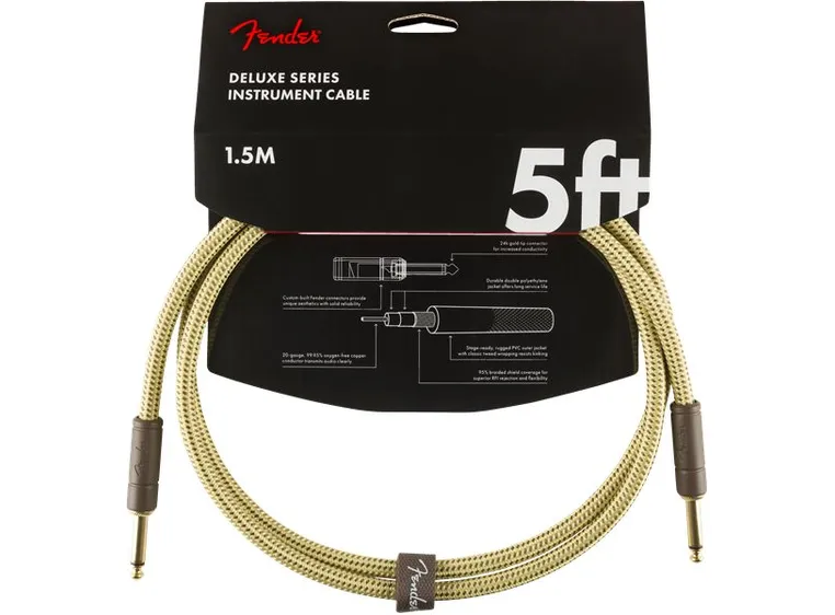 Fender Deluxe Series Instruments Cable Straight/Straight, 5', Tweed 