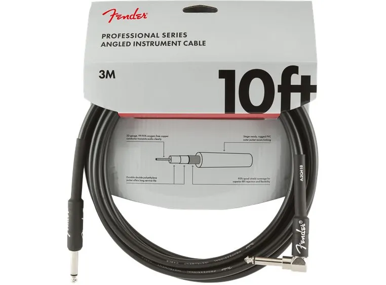 Fender Pro instrumentkabel 3m svart Straight-Angle, 10' 