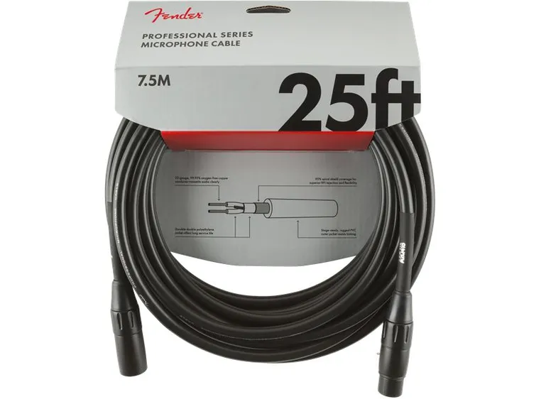 Fender Professional Microphone Cable 25', Black 