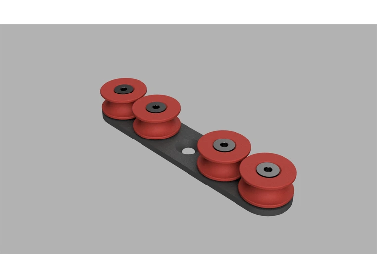 FlexRail snor-guide Sort / rød snor-guide fire hjul 