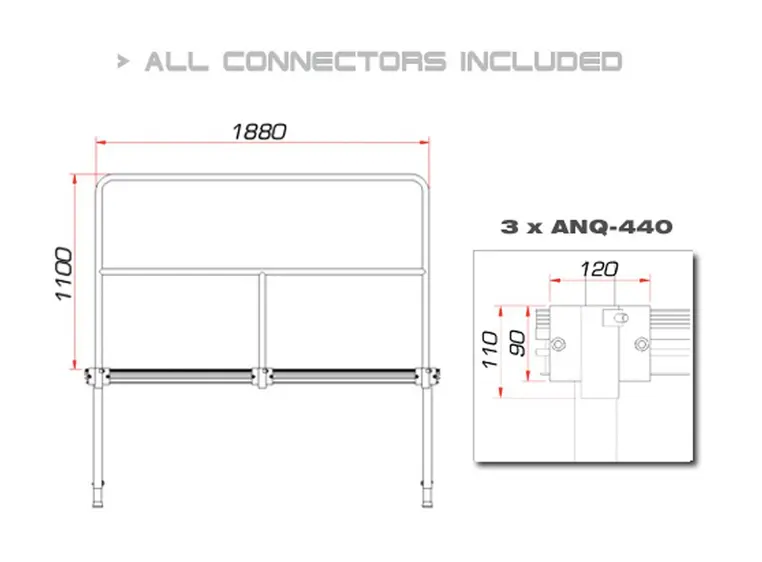 GUIL TMQ-02/440 Stage Rail 188 cm (Aluminium Version) 