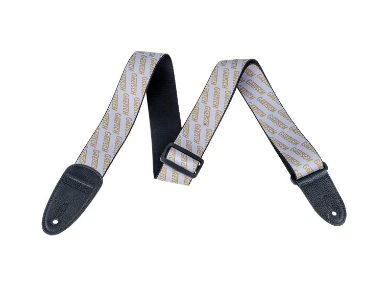 Gretsch Strap with Gold Logos White 
