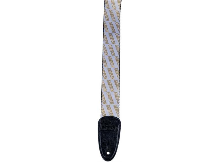 Gretsch Strap with Gold Logos White