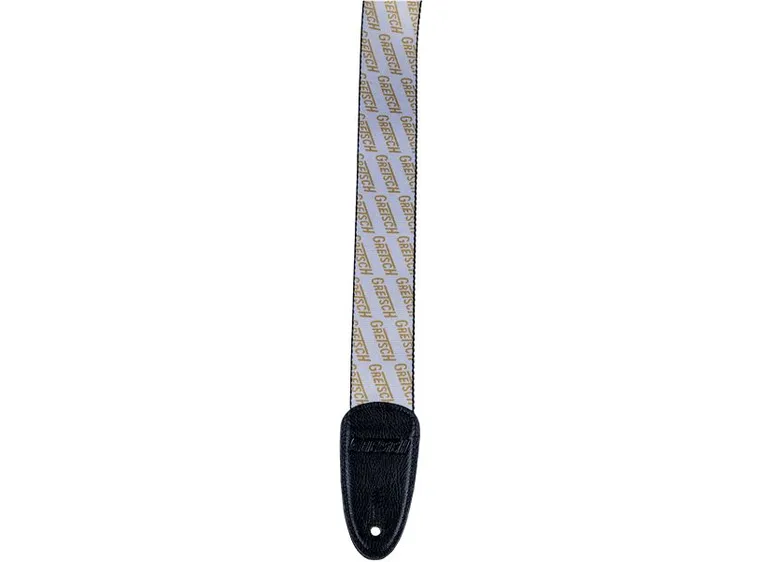 Gretsch Strap with Gold Logos White 