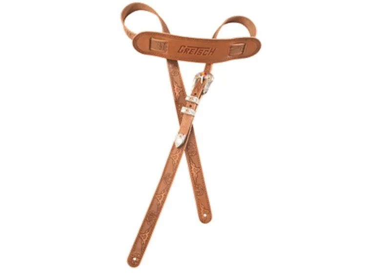 Gretsch Vintage Tooled Guitar Strap Russet Leather 