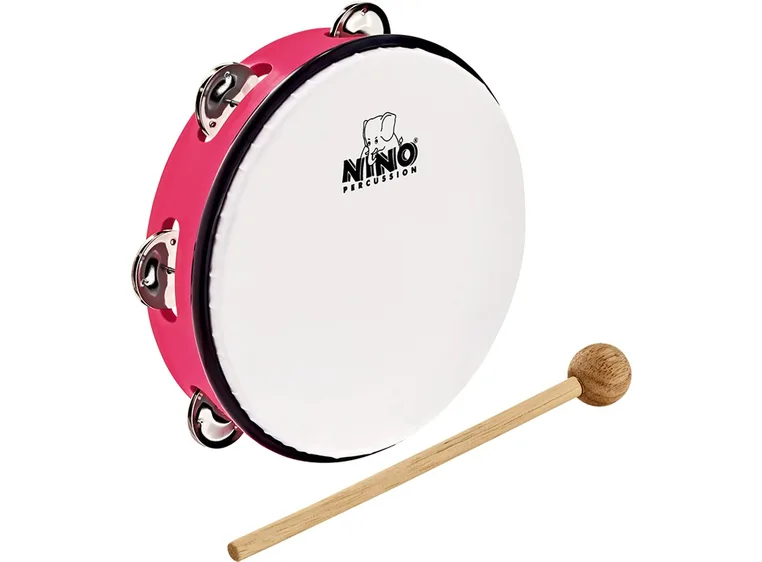 Nino Percussion NINO51SP Jingle Drum 8" ABS, Strawberry Pink 