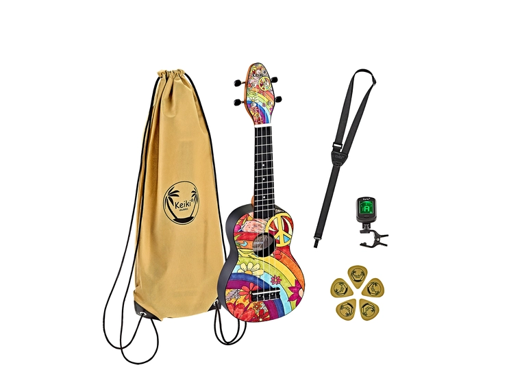 Ortega K2-68 Keiki Soprano ukulele-pack Peace 68 