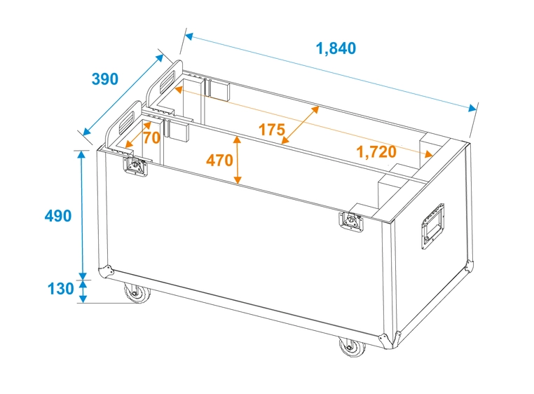 Roadinger Flightcase 2x LCD ZL70 