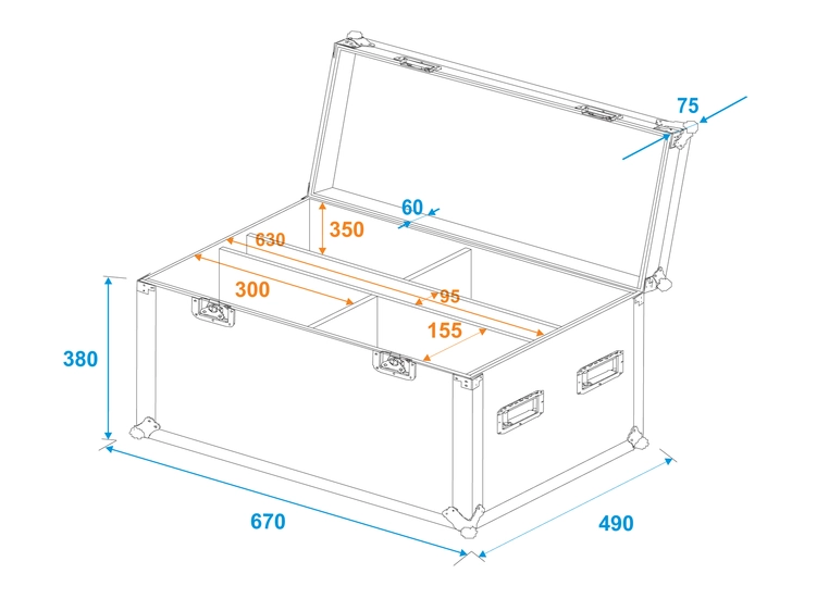 Roadinger Flightcase 4x LED IP PAR 12x8W QCL/12x9 SQL Spot 