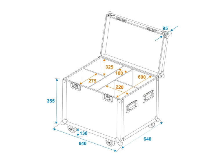 Roadinger Flightcase 4x LED Theatre COB 100 series w/wheels 