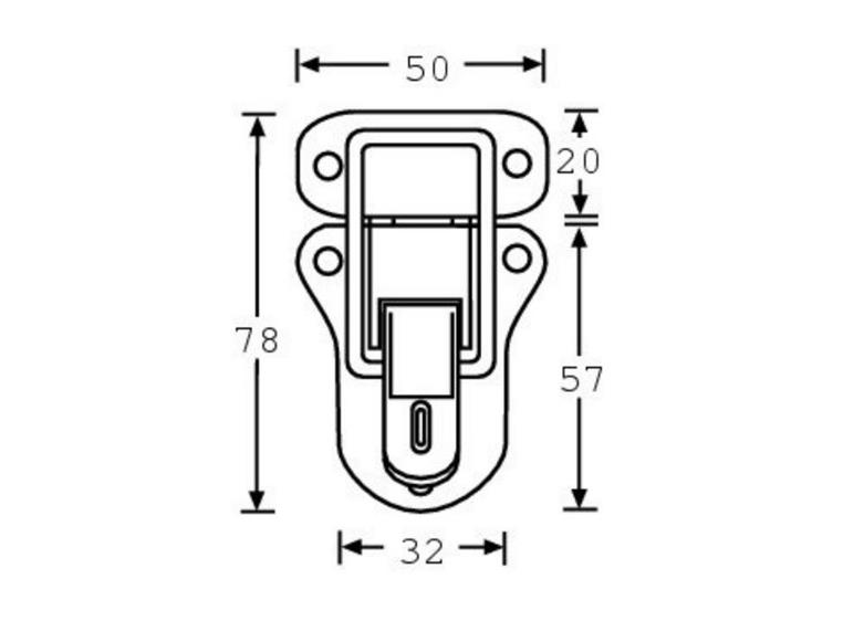 Adam Hall Hardware 16081 - Drawbolt large padlockable nickel