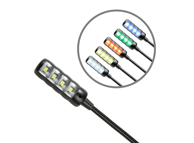 Adam Hall Stands SLED 1 ULTRA USB C Gooseneck Lamp, USB connector, 4 COB LED 